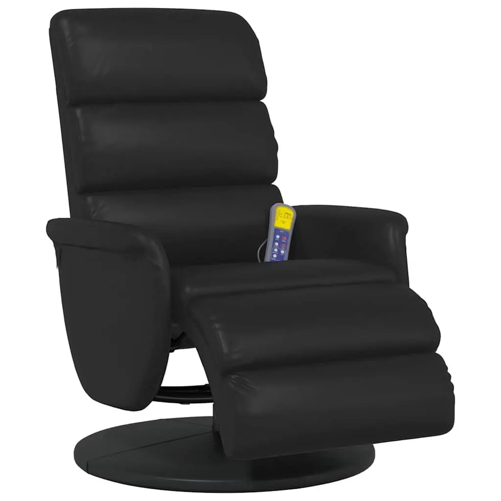 Black Massage Recliner Chair with Footrest and Swivel