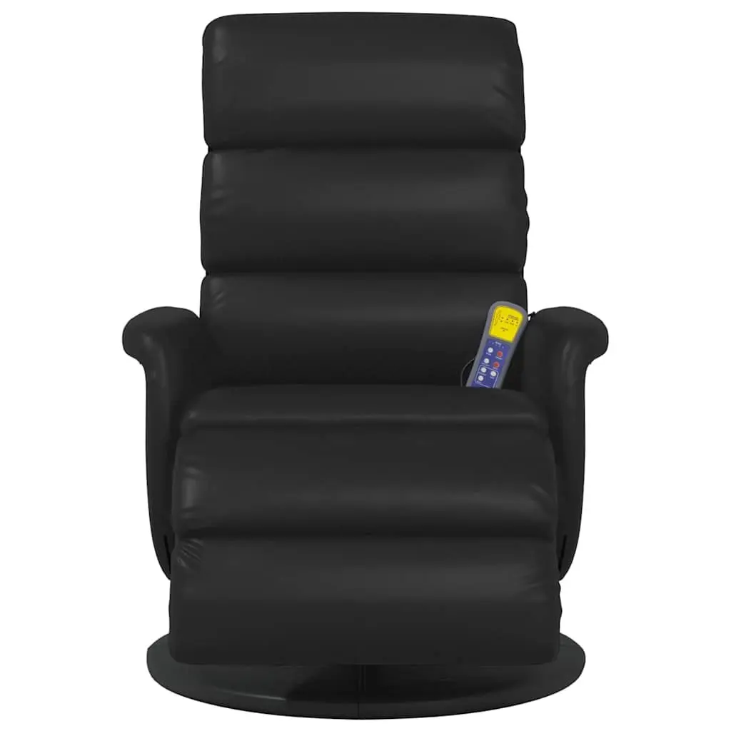 Black Massage Recliner Chair with Footrest and Swivel