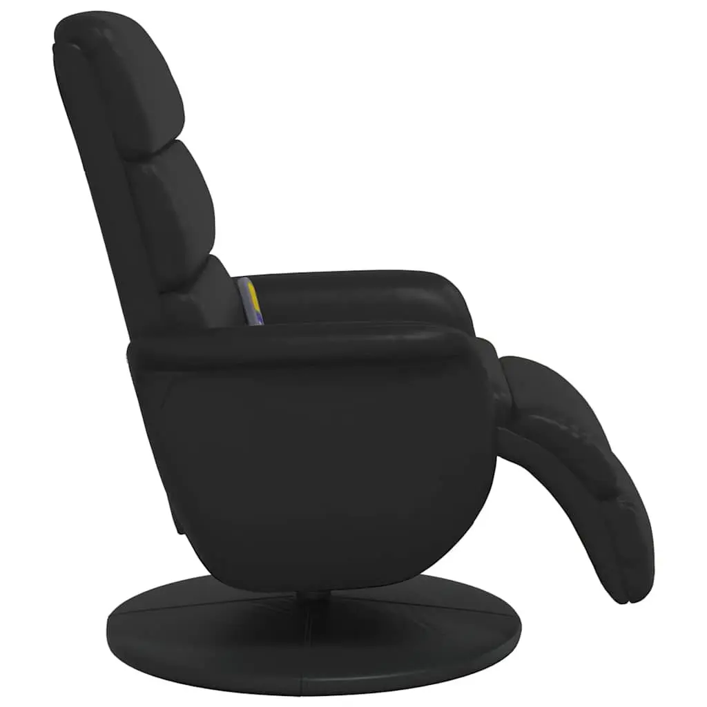 Black Massage Recliner Chair with Footrest and Swivel
