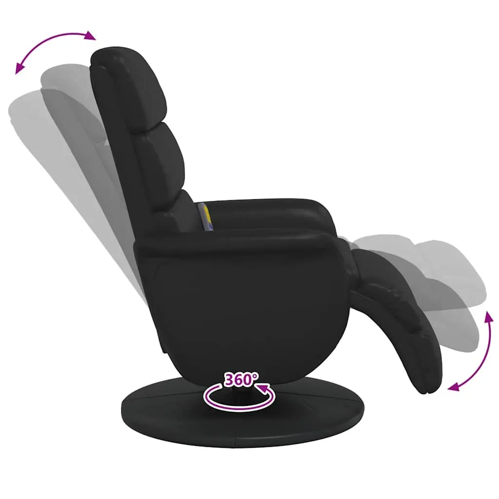Black Massage Recliner Chair with Footrest and Swivel