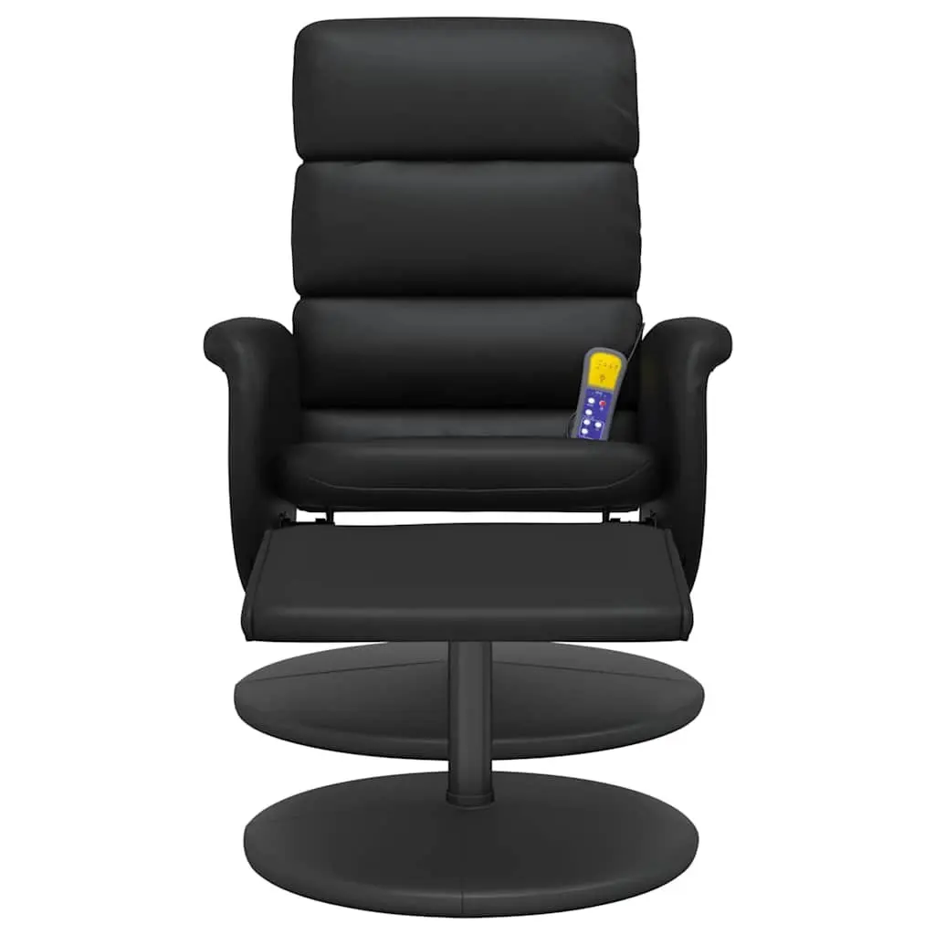 Massage Recliner Chair Faux Leather 360 Degree Swivel with Footstool
