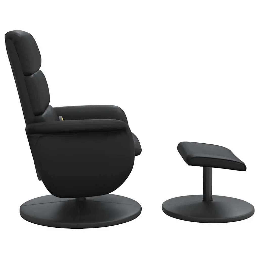 Massage Recliner Chair Faux Leather 360 Degree Swivel with Footstool