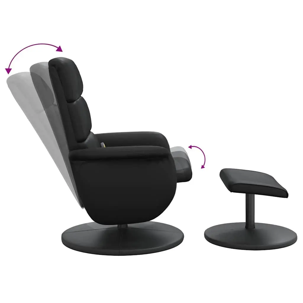 Massage Recliner Chair Faux Leather 360 Degree Swivel with Footstool