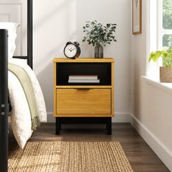 Warm Brown Bedside Cabinet 40x35x50 cm Solid Pine