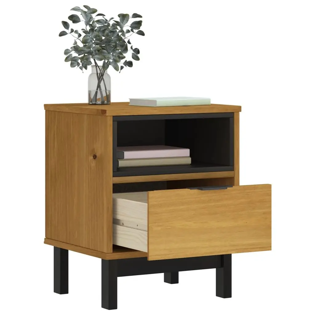 Bedside Cabinet Brown 40x35x50 cm Solid Pine Wood Nightstand