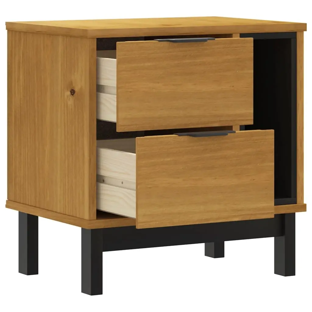 Bedside Cabinet with Drawers Storage Nightstand Bedroom Solid Wood Table Brown