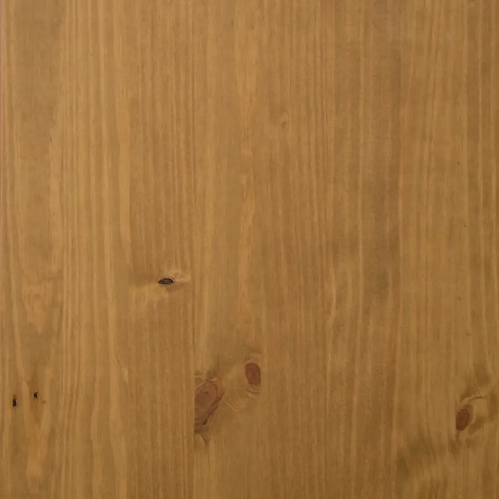 Brown Solid Pine Wood Bedside Cabinet with 2 Drawers