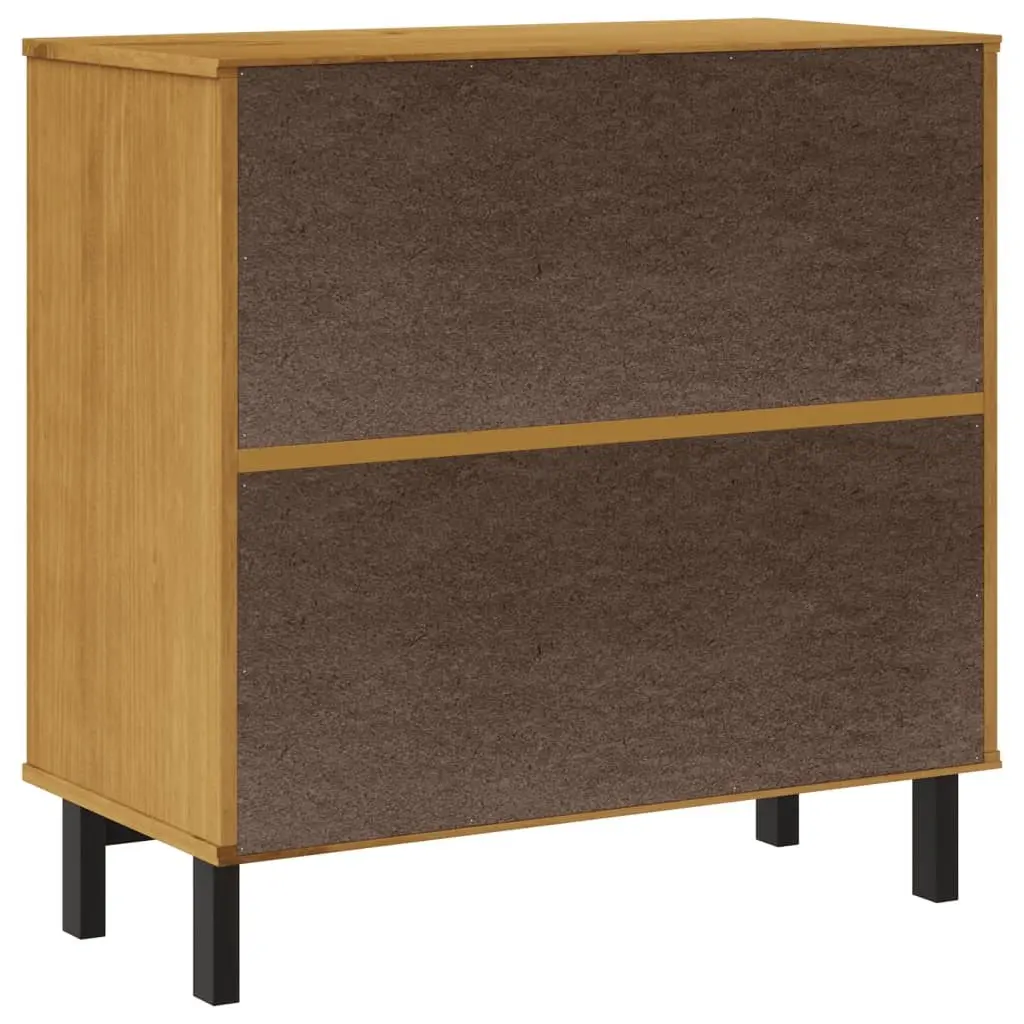 Brown Solid Pine Wood Drawer Cabinet 80x40x80 cm