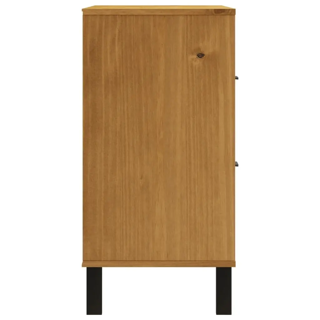 Brown Solid Pine Wood Drawer Cabinet 80x40x80 cm