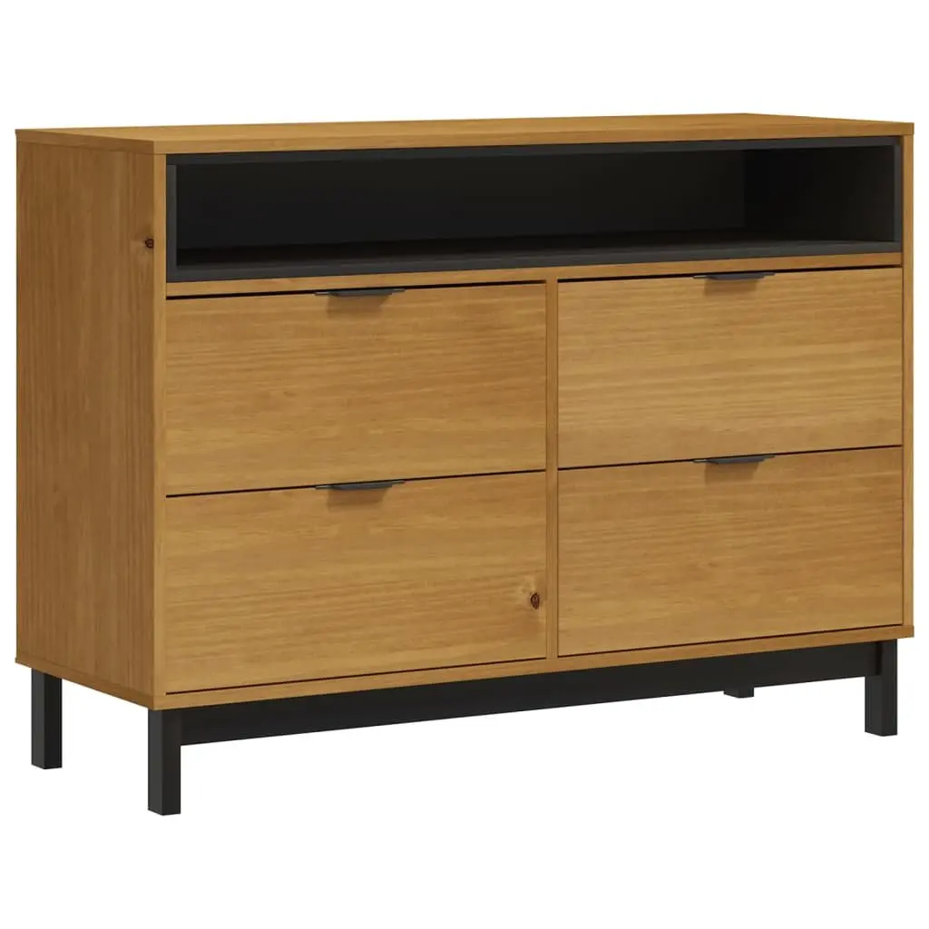 Drawer Cabinet Chest of Drawers 110x40x80 cm Brown Wood Storage Organizer