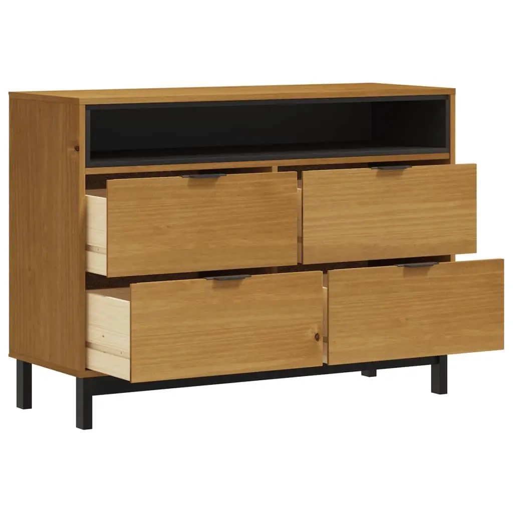 Drawer Cabinet Chest of Drawers 110x40x80 cm Brown Wood Storage Organizer