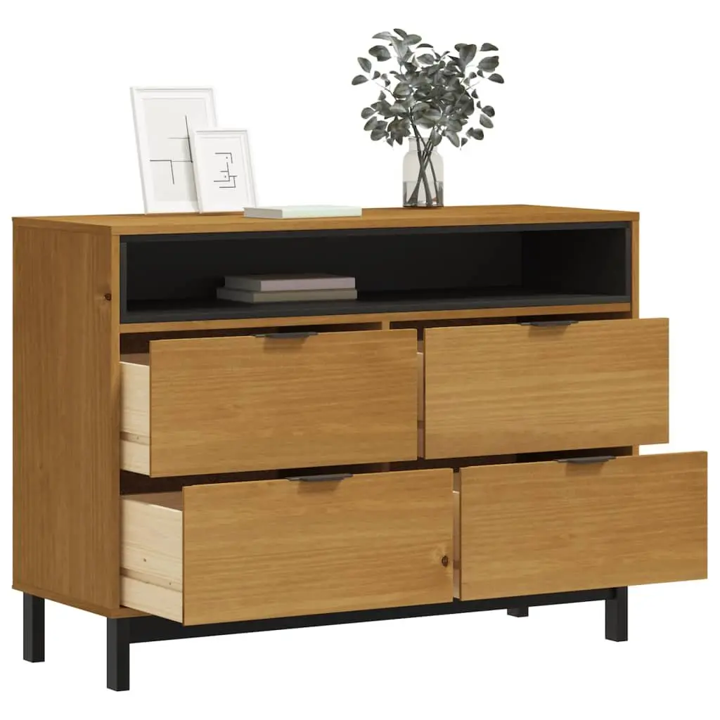 Drawer Cabinet Chest of Drawers 110x40x80 cm Brown Wood Storage Organizer