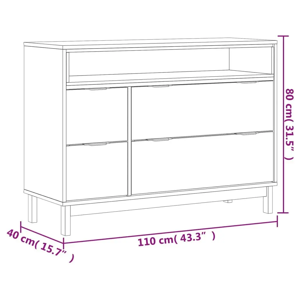 Drawer Cabinet Wooden 4 Drawer Storage Organizer Brown Pine