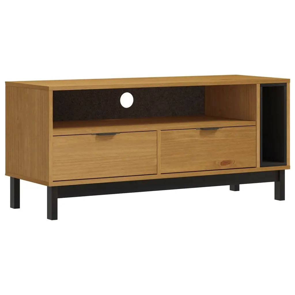 TV Cabinet with Storage 110x40x50 cm Solid Pine Wood Media Unit Brown