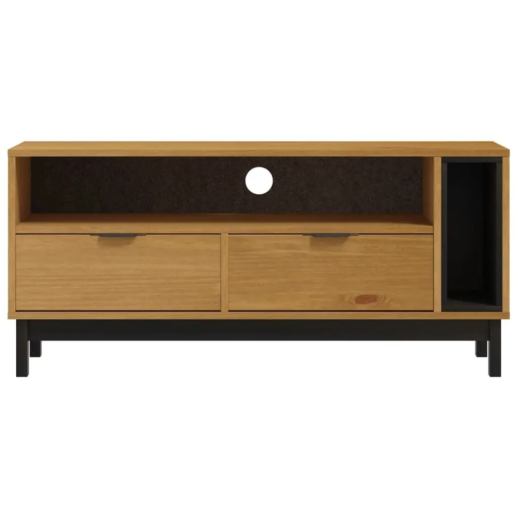 TV Cabinet with Storage 110x40x50 cm Solid Pine Wood Media Unit Brown