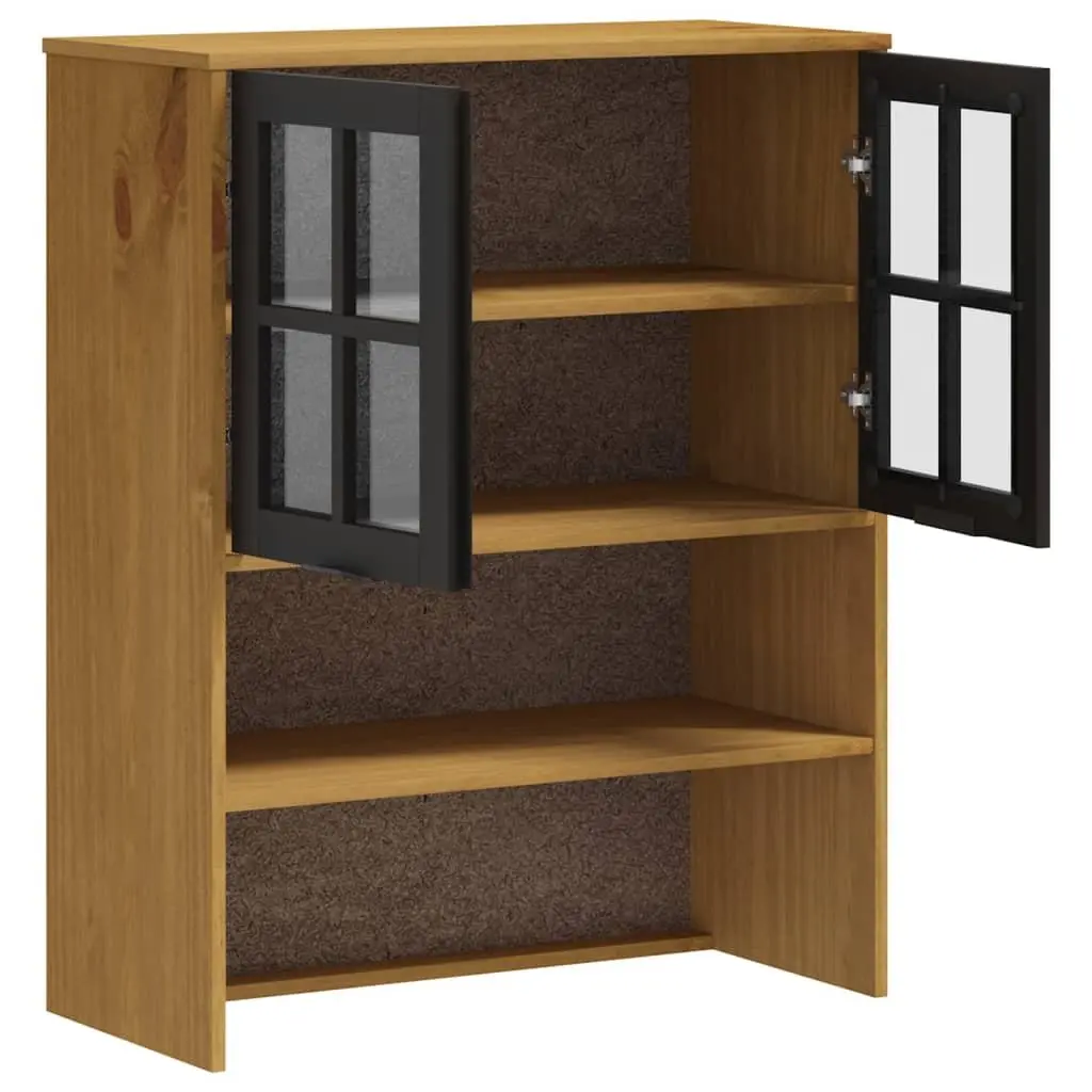 Brown Pine Wooden Highboard Top Cabinet for Living Spaces