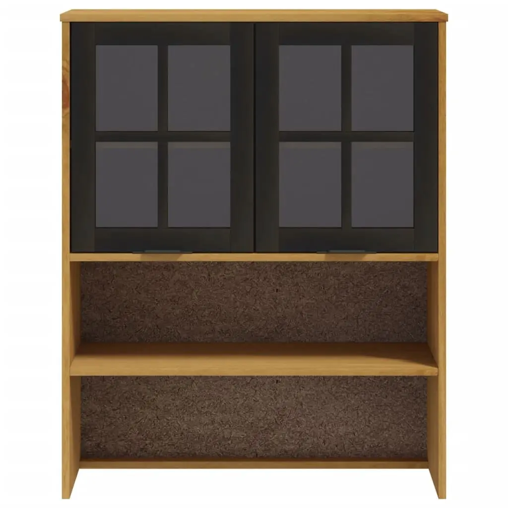 Brown Pine Wooden Highboard Top Cabinet for Living Spaces