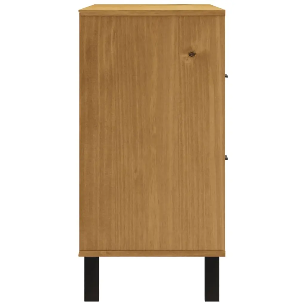 Solid Pine Wood Sideboard Brown 110x40x80cm
