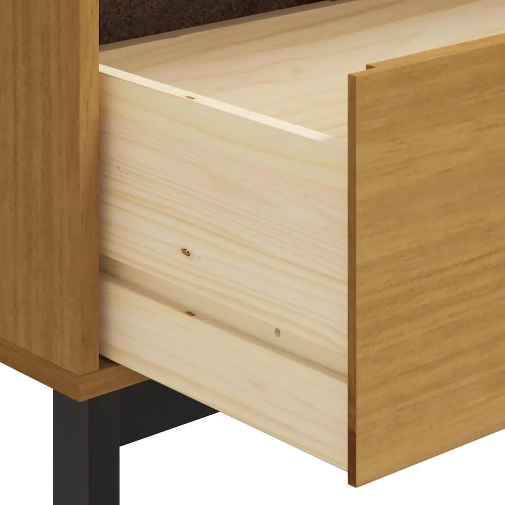 Solid Pine Wood Sideboard Brown 110x40x80cm