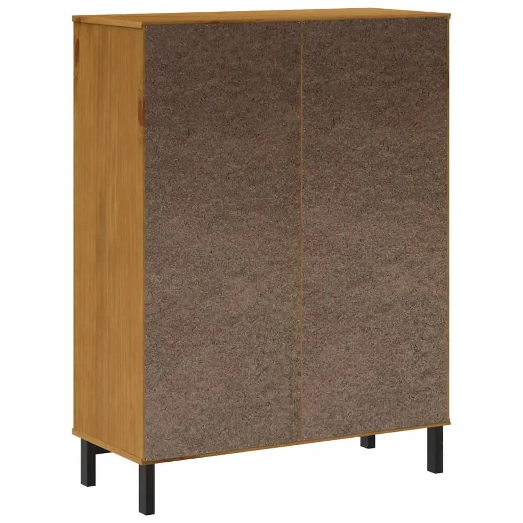Brown Wooden Highboard Storage Cabinet
