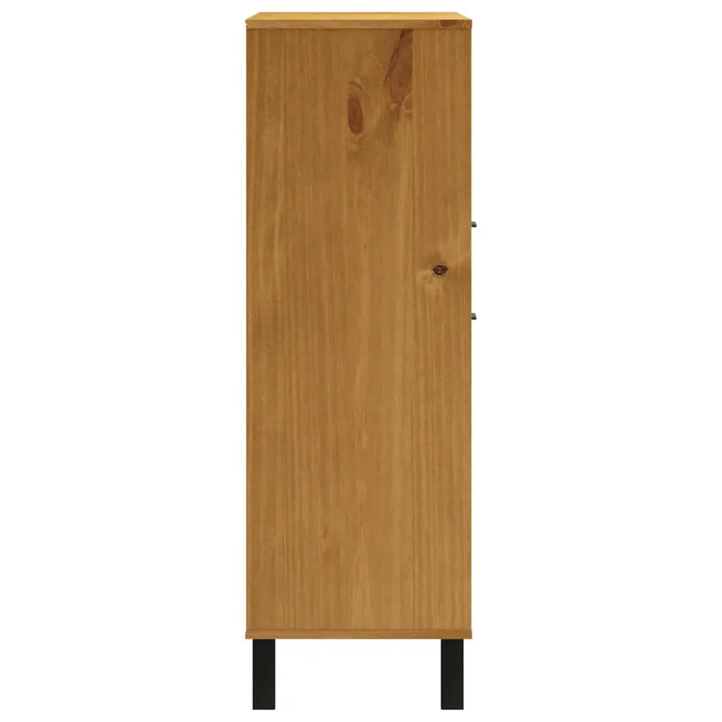 Brown Wooden Highboard Storage Cabinet