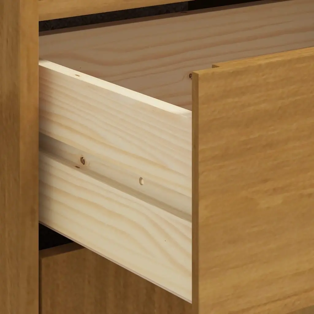 Brown Wooden Highboard Storage Cabinet