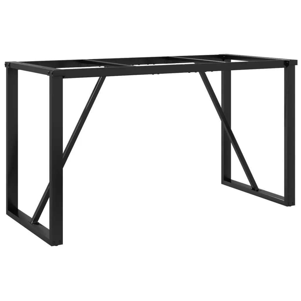 Steel O-Frame Dining Table Legs Industrial Black 120x60x73cm Powder-Coated Steel