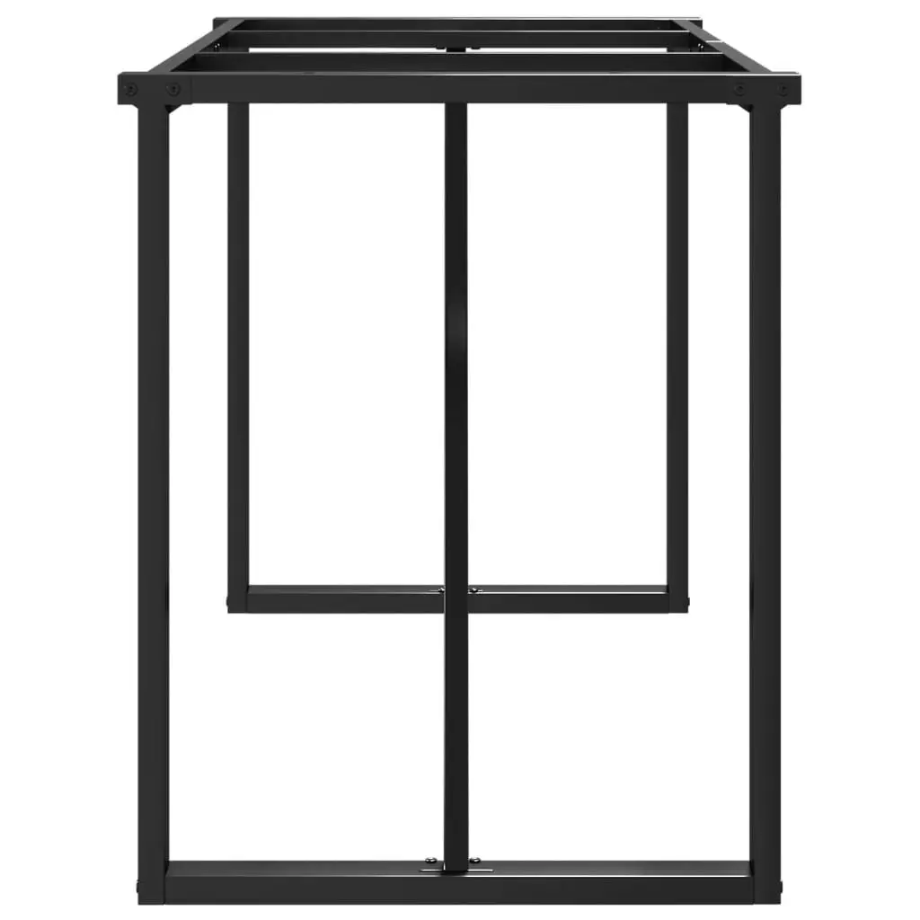Steel O-Frame Dining Table Legs Industrial Black 120x60x73cm Powder-Coated Steel