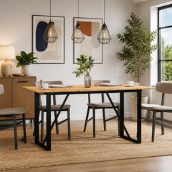 O-Frame Dining Table Legs 140x60x73 cm Steel Black