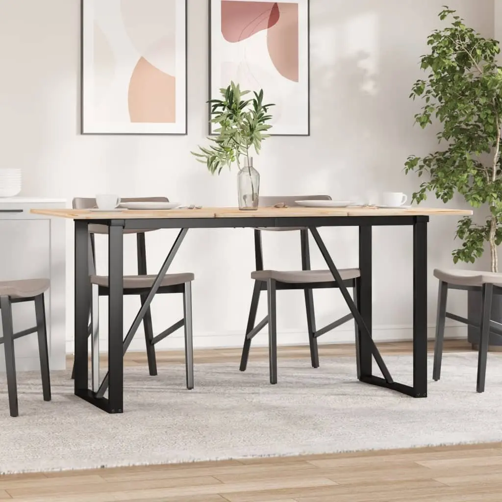 O-Frame Dining Table Legs 140x60x73 cm Steel Black
