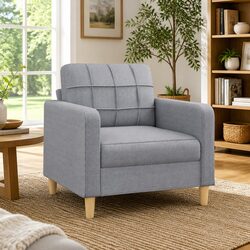 Grey Fabric Sofa Chair for Cozy Living Spaces