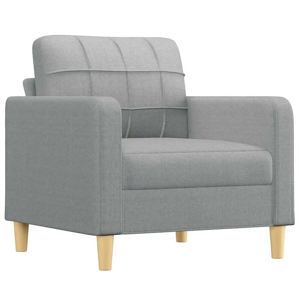 Sofa Chair Grey 60cm Fabric Armchair Living Room Lounge Seat Relaxing Furniture