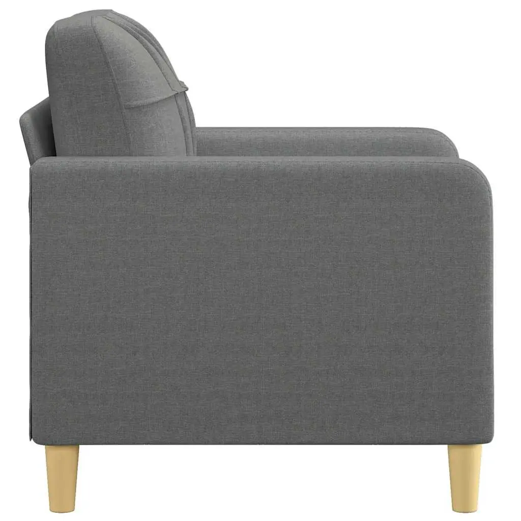 Sofa Chair Grey Fabric 60cm Armchair Living Room Seat Padded Lounge Furniture