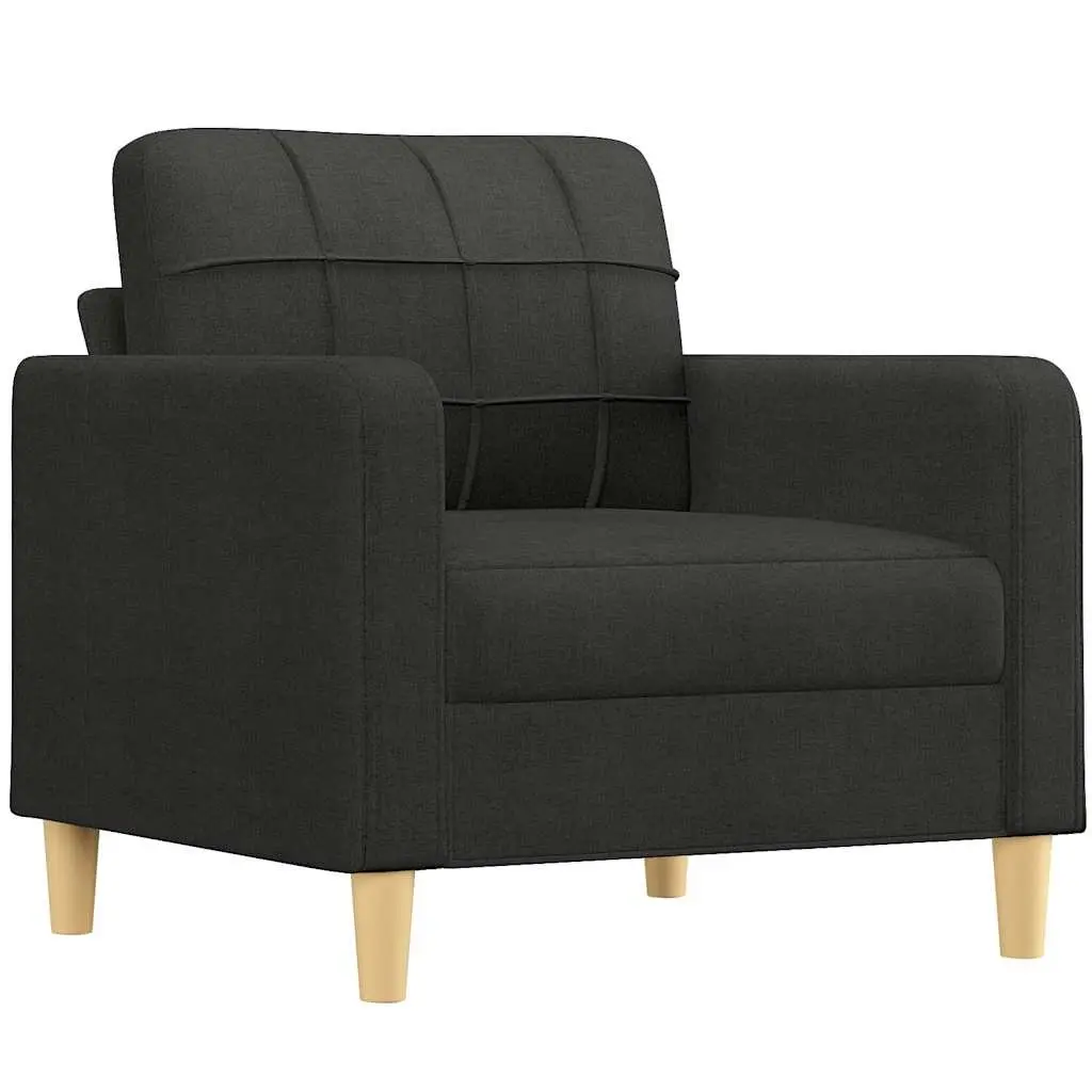 Black Fabric Sofa Chair 60cm Armchair Living Room Lounge Seating Furniture