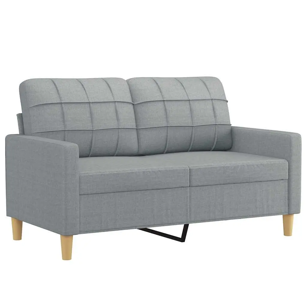 2-Seater Sofa Light Grey Fabric Lounge Couch Living Room Furniture 120cm