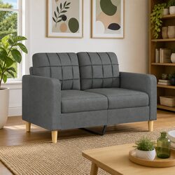 Grey Fabric 2-Seater Sofa for Cozy Living Rooms