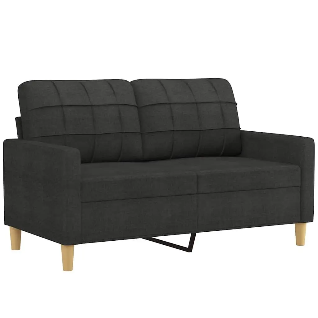 2-Seater Sofa Black 120cm Fabric Modern Lounge Couch