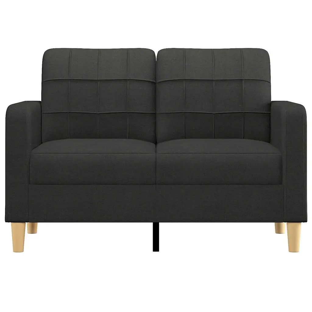 2-Seater Sofa Black 120cm Fabric Modern Lounge Couch
