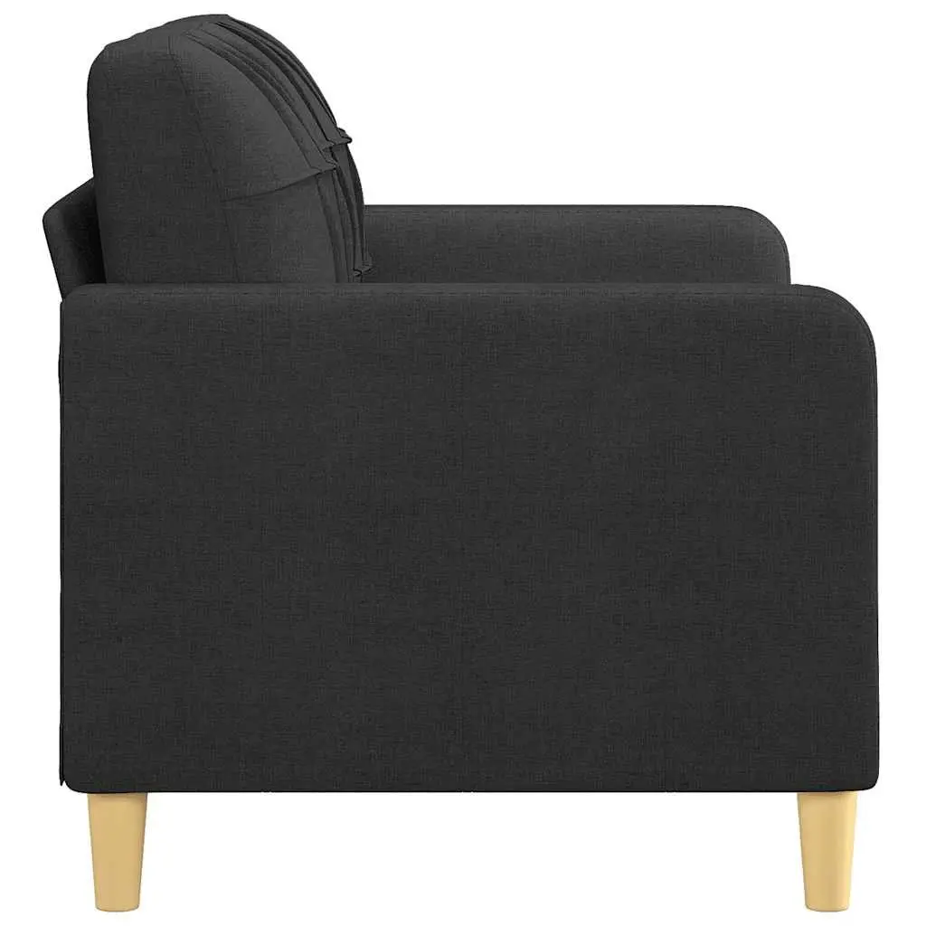 2-Seater Sofa Black 120cm Fabric Modern Lounge Couch