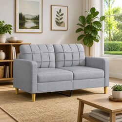 Light Grey 2-Seater Sofa 140cm for Relaxing Spaces
