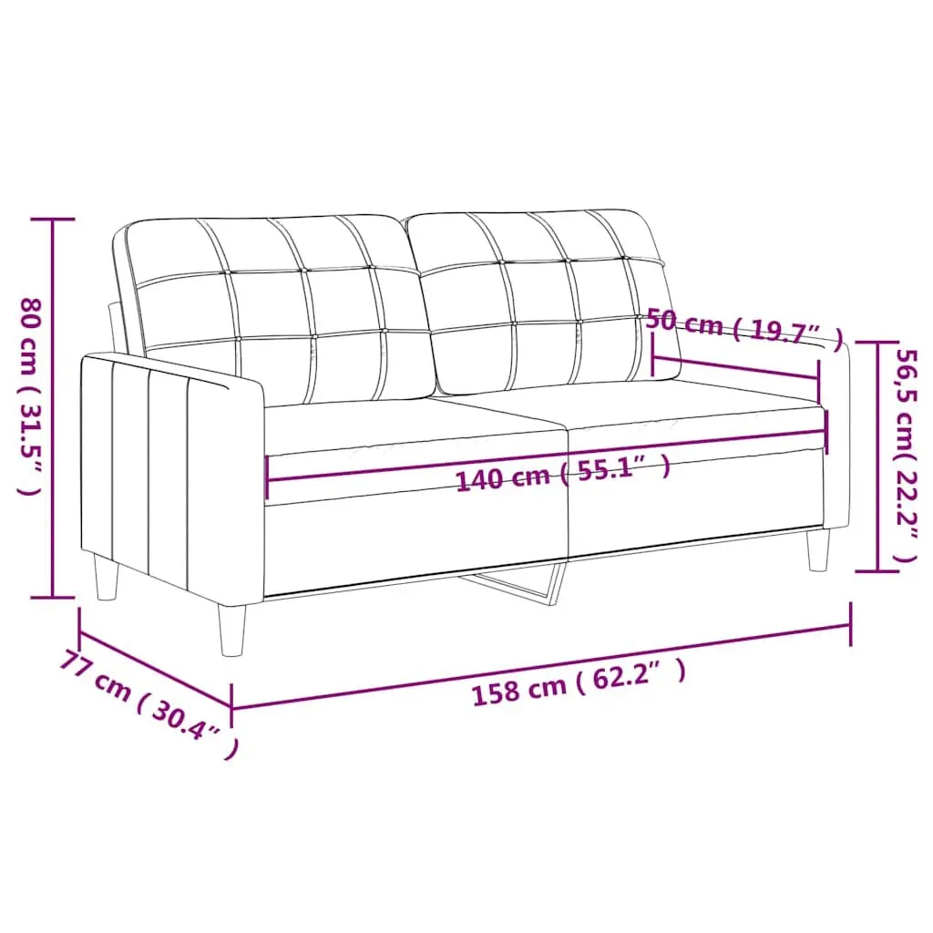 Light Grey 2-Seater Sofa 140cm for Relaxing Spaces