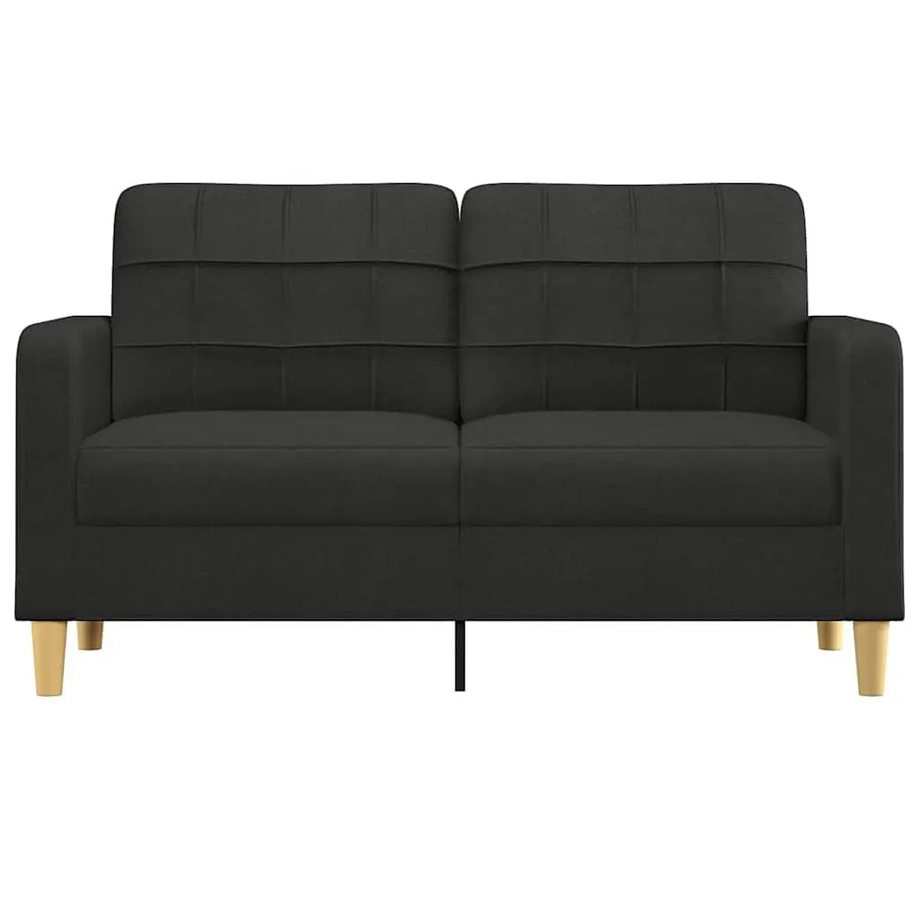 2-Seater Sofa Black 140cm Lounge Couch Living Room Furniture Fabric Settee