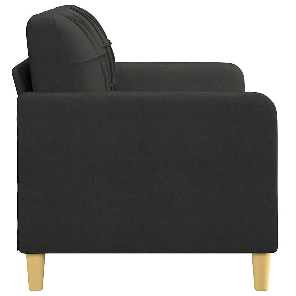2-Seater Sofa Black 140cm Lounge Couch Living Room Furniture Fabric Settee