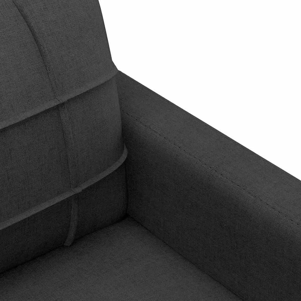 2-Seater Sofa Black 140cm Lounge Couch Living Room Furniture Fabric Settee