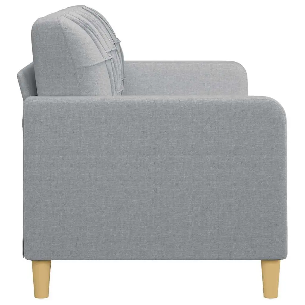 3-Seater Sofa Grey 180cm Fabric Lounge Couch Metal Frame Padded Armrests