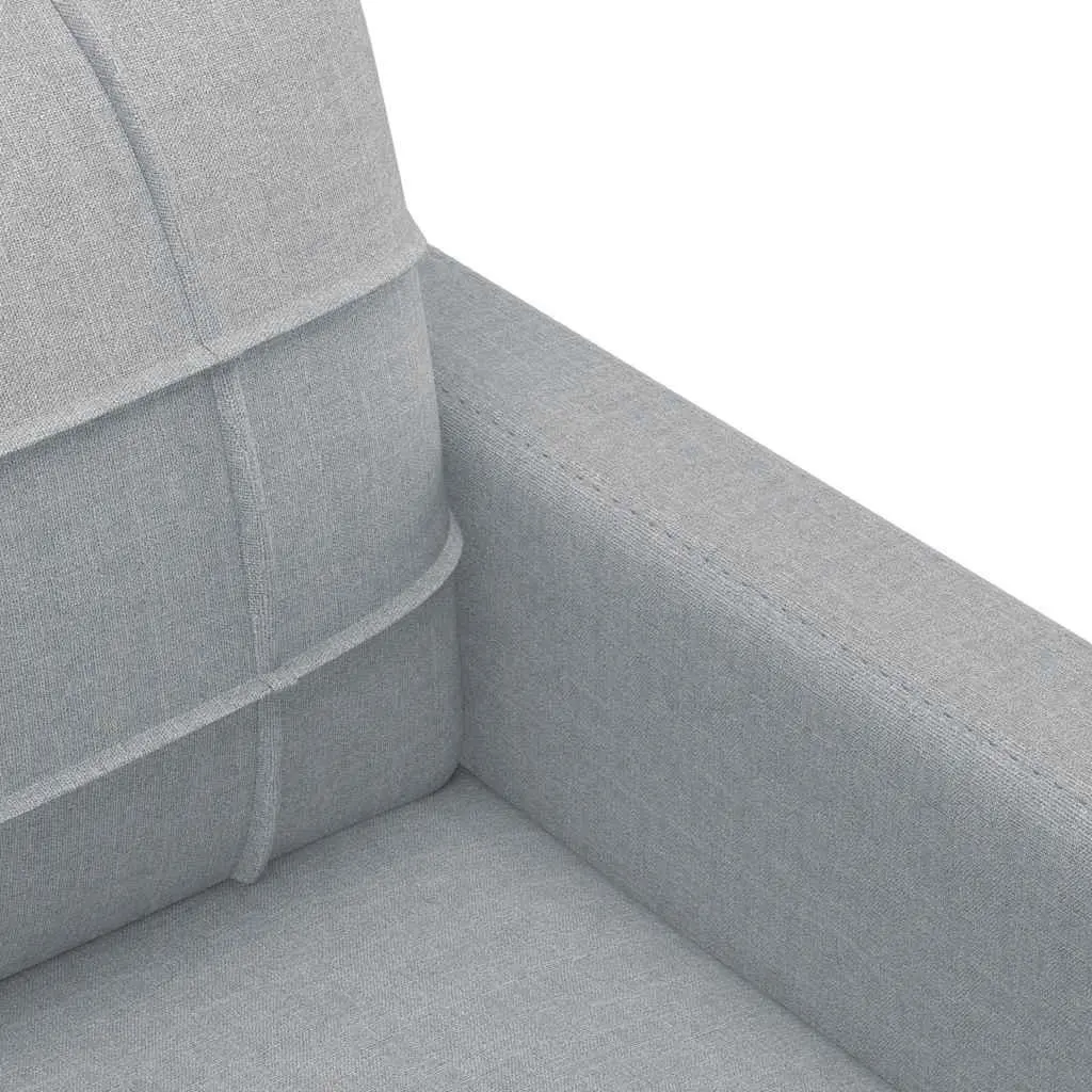 3-Seater Sofa Grey 180cm Fabric Lounge Couch Metal Frame Padded Armrests