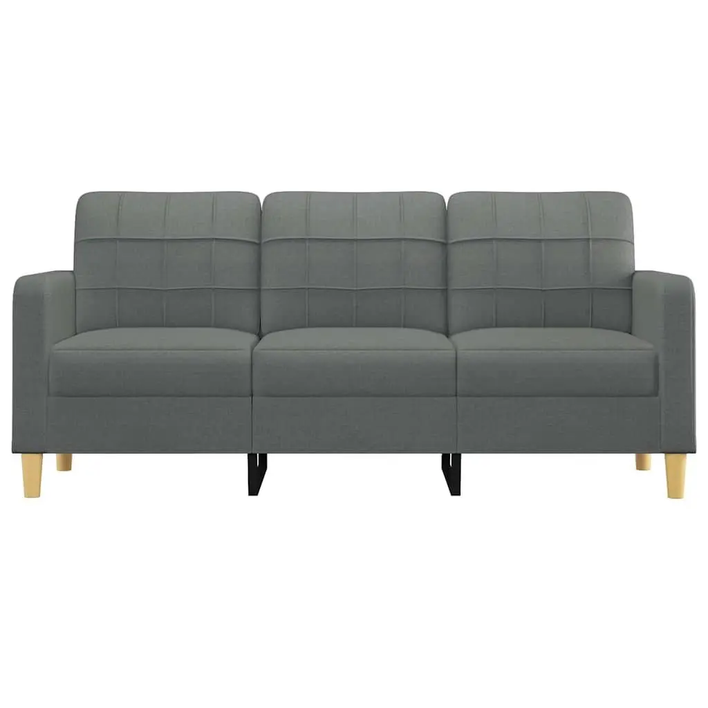 3-Seater Sofa Grey Fabric Lounge Couch Living Room Furniture Modern Design 180cm