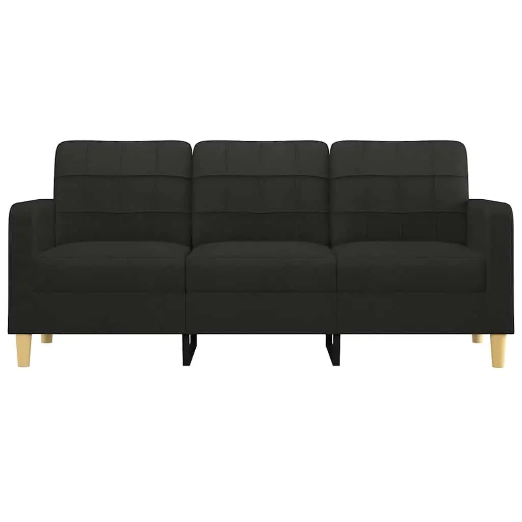 3-Seater Sofa Black 180cm Modern Fabric Lounge Furniture