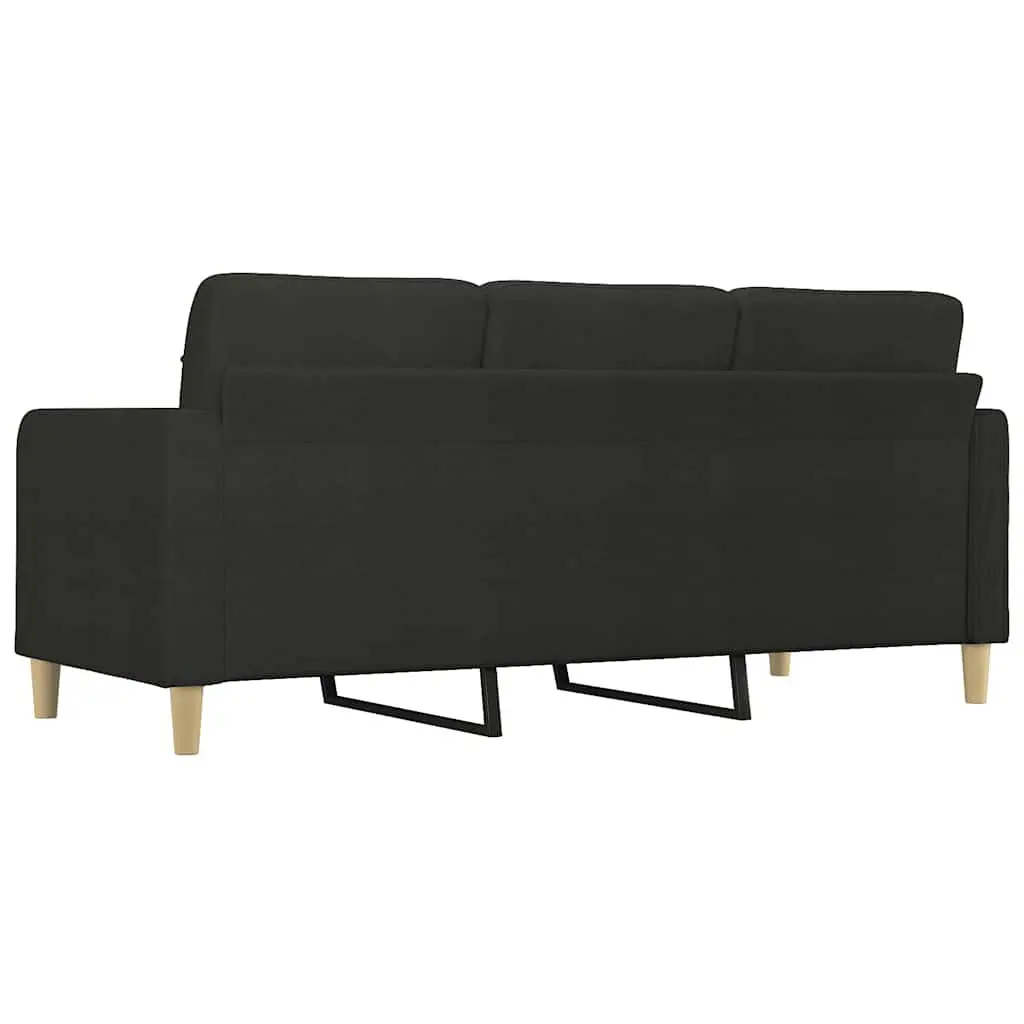 3-Seater Sofa Black 180cm Modern Fabric Lounge Furniture