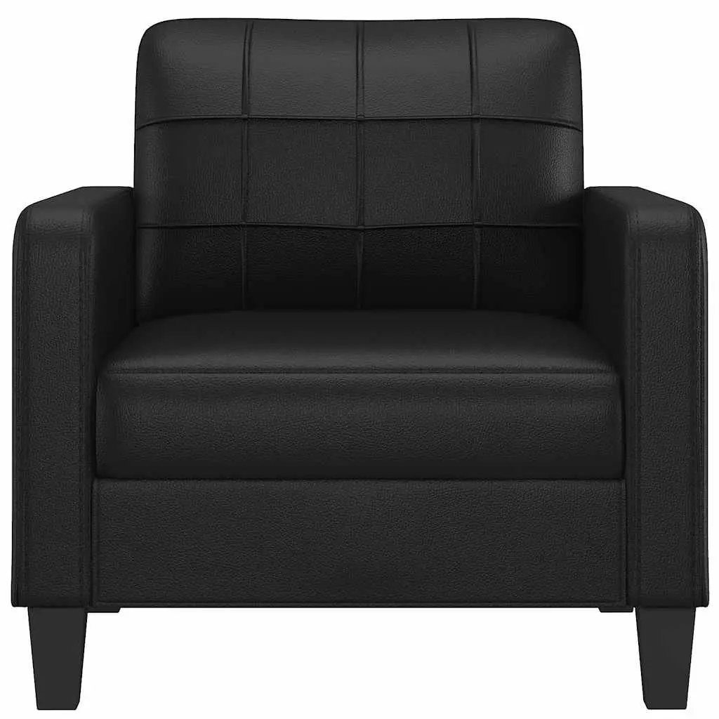 Sofa Chair Black 60cm Modern Armchair Lounge Seat Comfortable Padded Living Room